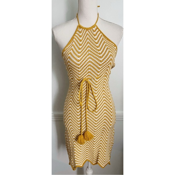 Ronny Kobo • Chantal Canary Yellow Knit Halter Dress - Picture 2 of 8